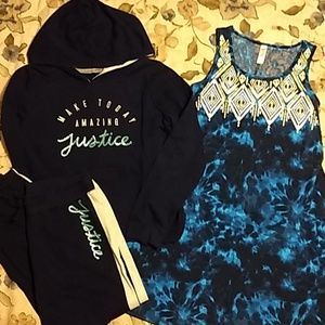 Set Justice Girls Size 16 Sweats & Bonus Dress